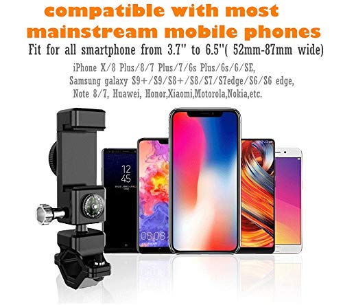 Bike Phone Holder, GPS holder for bike, 3 in 1 function: bike phone bracket, bike Light & bike compass, fit for 3.7\