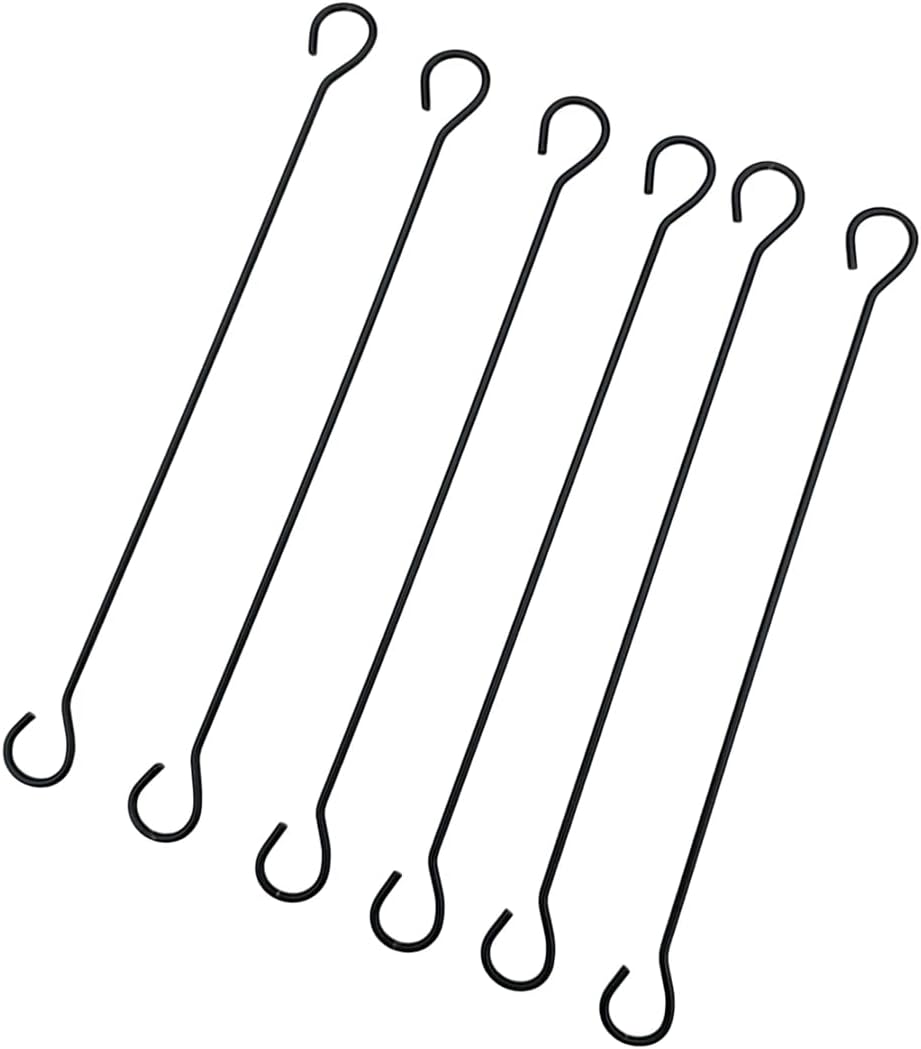 Outdoor Hanging Brackets - Living Ideas Plants Extension Hook 9.75 Inch Extra Large S Hooks Set of 6 Pcs Wrought Iron Handmade Heavy Duty Long S Hooks for Kitchen Utensil, Clothes, Hanging Plant, Bird Feeder Hooks for Garden