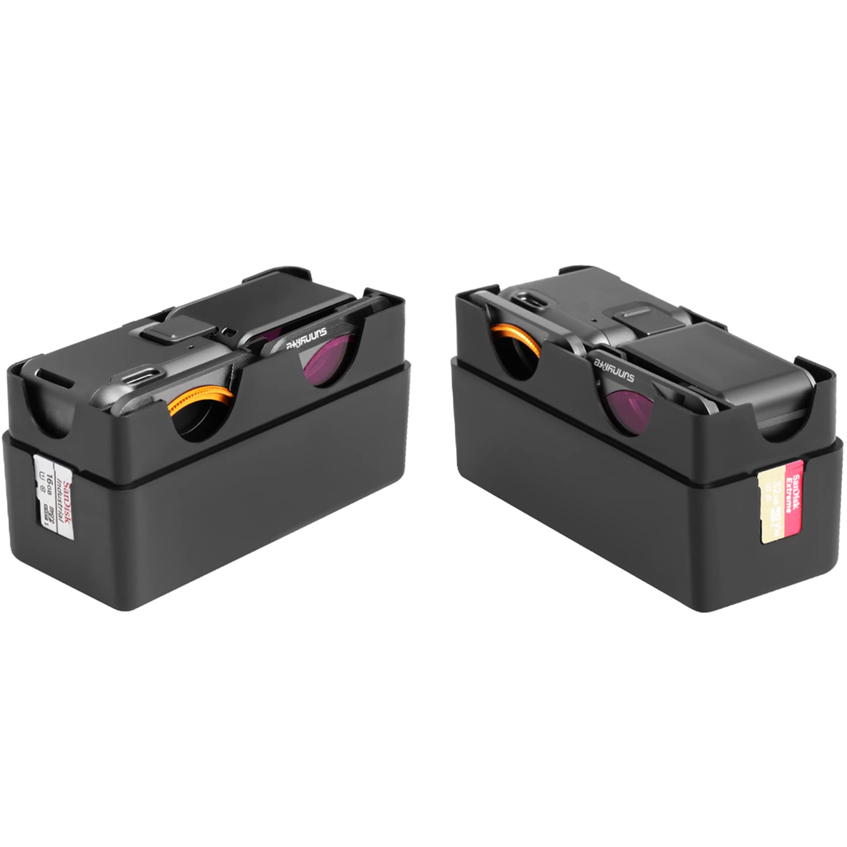 Hensych for Action 2 Mini Portable Storage Case Travel Carrying Case Water-Poof Anti-Collision Protective Cover Anti-Fall Box for Osmo Action 2 Sports Camera Accessories