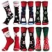 Cute Crew Socks Stylish, diwollsam 3/5/6 Pairs Men's Women's Colorful Designb Gift Casual Sport Socks