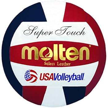 Molten Super Touch Volleyball, Red, White, Blue