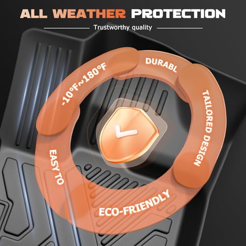 All Weather TPE Car Floor Mat Fits For Toyota Land Cruiser LC300 2022-2026 7Seats Protector Passenger Seat With Fire Extinguisher Car Mats Floor Waterproof LC300 Interior Accessories
