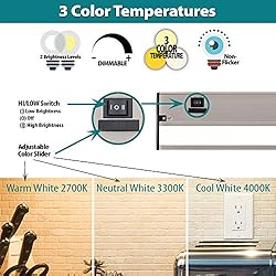 NSL LED Under Cabinet Lighting Dimmable Hardwired