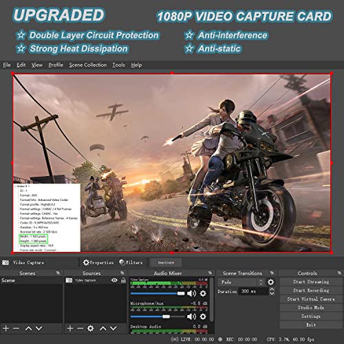 AMZHRLY 1080P Video Capture Card HDMI to USB Capture Video and Audio