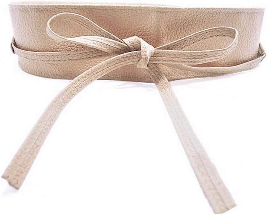 DYCHUN Ladies Dress Belt Womens Soft Leather Wide Self Tie Wrap Around Obi Waist Band Boho Dress Belt