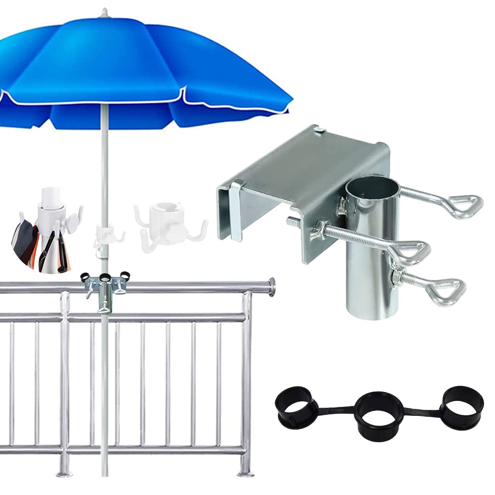 RURIZHONGTIAN Parasol Holder Balcony Railing, Parasol Holder Balcony, Balcony Umbrella Holder Diameter 25-38 mm, Umbrella Holder Balcony Railing Adjustable, Suitable for Maximum Width 5 cm