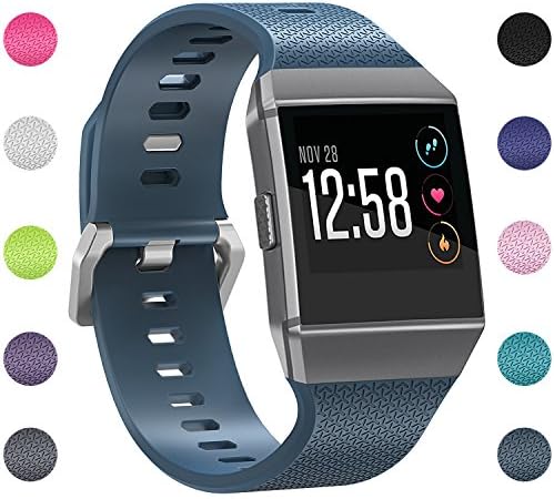 For Fitbit Ionic Bands Large Small, SnowCinda Soft TPU Replacement Sport Strap Accessories for Fitbit Ionic Smart Watch Women Men, Black, White, Blue, Grey, Purple