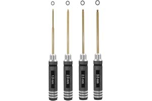 4Pcs RC Hex Driver Set, Titanium Screwdriver Tools Kit, 1.5mm 2.0mm 2.5mm 3.0mm Hexagonal Wrench Repair Tools for Model Helic
