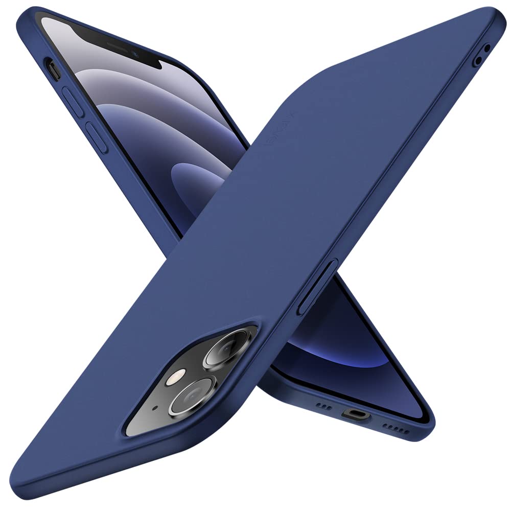 X-level Compatible with iPhone 12 Mini Case, [Guardian Serie] Ultra Thin Slim Soft Flexible TPU Bumper Matt Finish Protective Case Compatible with iPhone 12 Mini 5.4''- Navy blue — image 1