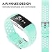 For Fitbit Charge 2 Bands, Adjustable Replacement Sport Strap Bands for Fitbit Charge 2 Smartwatch Fitness Wristband Soft Silicone All Teal Small