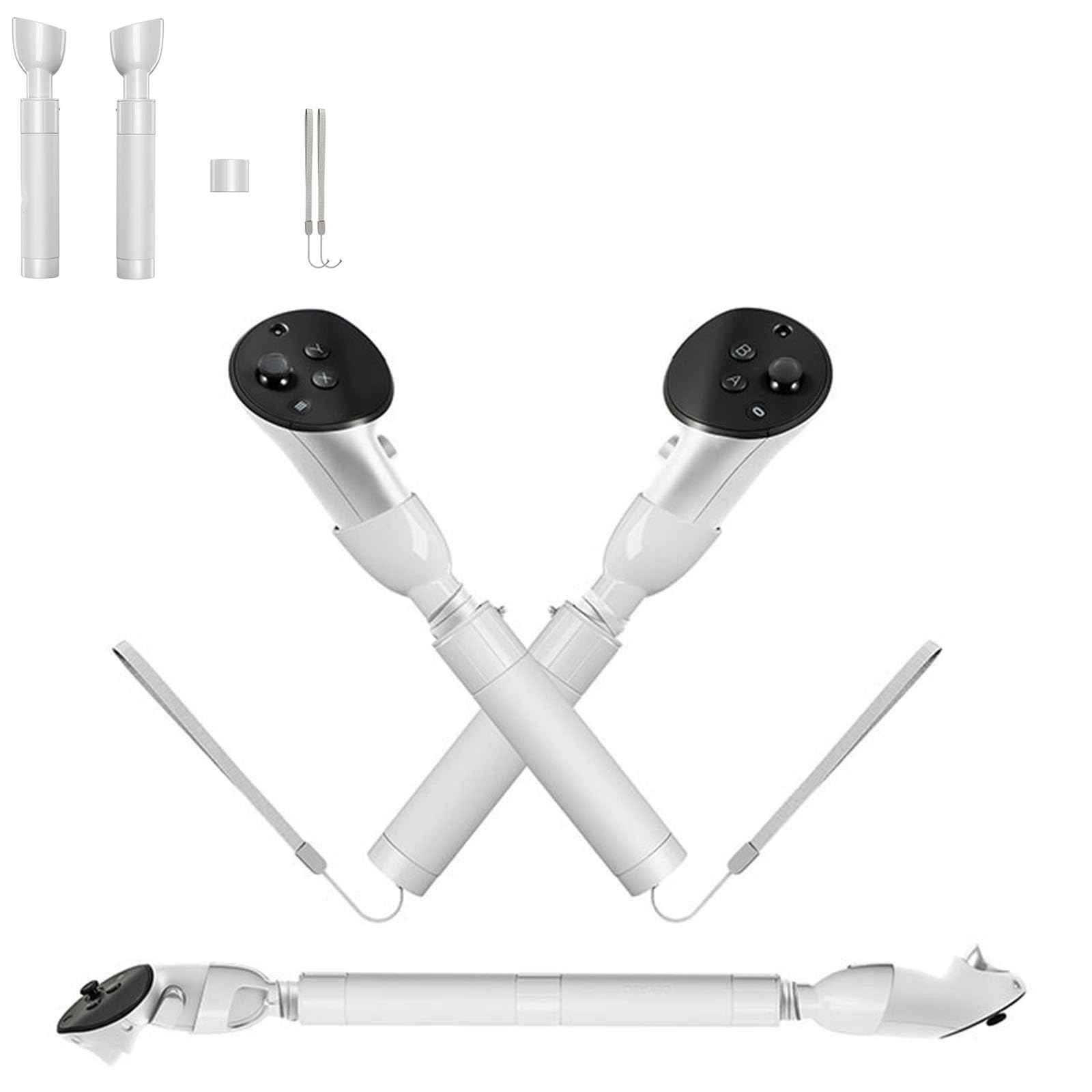 LICHIFIT Handle Extension Grips for Meta Quest 3S / Quest 3 / Quest Pro VR Controller Extension Sticker Lengthen Handles Attachment Lightsaber and Golf Game Accessories
