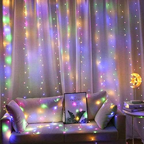 Window Curtain Lights 300 LED, Distant, 8 Lighting Modes, Ornament Bed room Wall Social gathering Indoor Out of doors Decor,(Curtain is Not Included) (Multicolor)