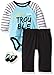 Vitamins Baby Baby Boys' T Shirt Look Screen Print 3 Piece Creeper Pant Set
