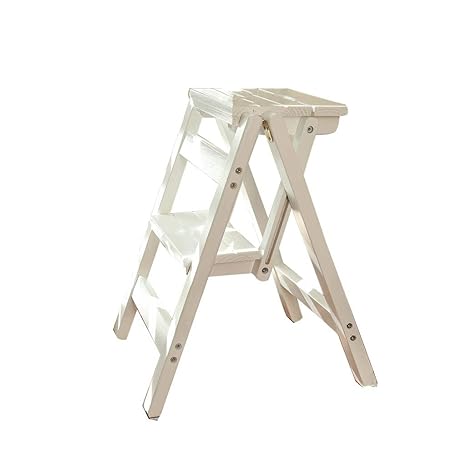 Amazon Com Solid Wood Step Stool Folding Ladder 2 Steps Ladder