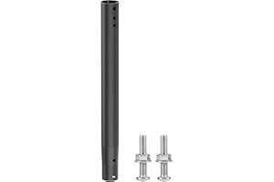 14" Antenna Pole Mount Extension Tube, Iron Extender Pipe with Dual-End Connectors and Two Mounting Holes, Compatible with Se