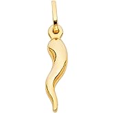 14K Yellow Gold Cornicello Italian Horn Pendant