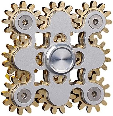Wisdom tree nine Teeth Linkage Fidget Hand Finger Spinner Spin Widget Focus Toy EDC Pocket Relieve Stress Anxiety Boredom Desktoy Triangle Plastic Gift for ADHD Children Adults