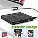 Gincleey External CD DVD Drive, 2-Port Hub USB 3.0 with Type-C SD/TF Card Reader CD/DVD +/-Rw Drive ROM Rewriter Burner for Laptop Desktop MacBook Mac OS Windows 10 8 7 XP Vista