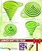 Kitchen Collapsible, 4 Flexible Silicone Funnels, Large And Small Funnel Set, For Oil, Food And Water Bottles, BPA-Free + Brush and Recipes E-Book | By Lebice (Green)