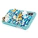 iPhone X Case, Mavis's Diary Crystal Clear Ocean Style 3D Handmade Bling Blue Diamonds Full Rhinestone Shell Mermaid Shiny Gems Hard PC Plastic Case [Full Edge Protection] Cover for iPhone X Edition