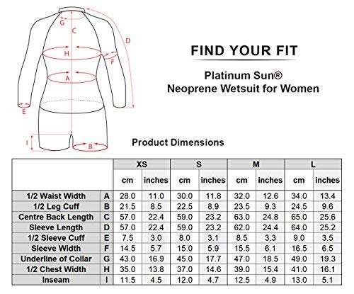 image for Platinum Sun Women's Neoprene Shorty Wetsuit Long-Sleeve Swimsuit Wate