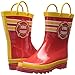 Puddle Play Kids Boys' Fire Chief Printed Waterproof Easy-On Rubber Rain Boots (9 M US Toddler)