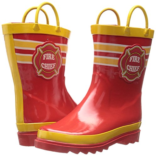 Little Boy's Fire Chief Rain Boots Sizes Infant, Toddler, Little Kids, (8 M US Toddler)