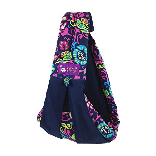 GOMAMA Baby sling One Size Wrap Carrier With Bags Fits to Newborn Baby (Multicolored blue)