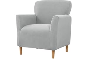 Elehealthy Stretch Chair Covers Banquet Armchair Slipcovers Knitted Armchair Sofa Covers Chair Slipcover Anti-Slip Furniture Protector for Living Room Friendly for Kids Pets (Light Grey)