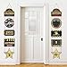 10 Pieces Hollywood Movie Theme Party Supplies Hanging Decorations, 1 Pair of Hollywood Movie Theme Black and Gold Hanging Sign Cards, Hollywood Movie Theme Party Banner