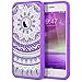SmartLegend Case for iPhone 6S & iPhone 6, Girls Women Slim Anti-Slip Clear Soft TPU Bumper + Hard PC Back Shockproof Full-Body Protective Phone Cover for iPhone 6/6s- Purple Mandala