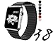 top4cus Apple Watch Band 38mm Leather Loop with Adjustable Magnetic Closure iWatch Band Replacement Bracelet Strap for Apple Watch 38mm Model Series 1 and Series 2 - Black