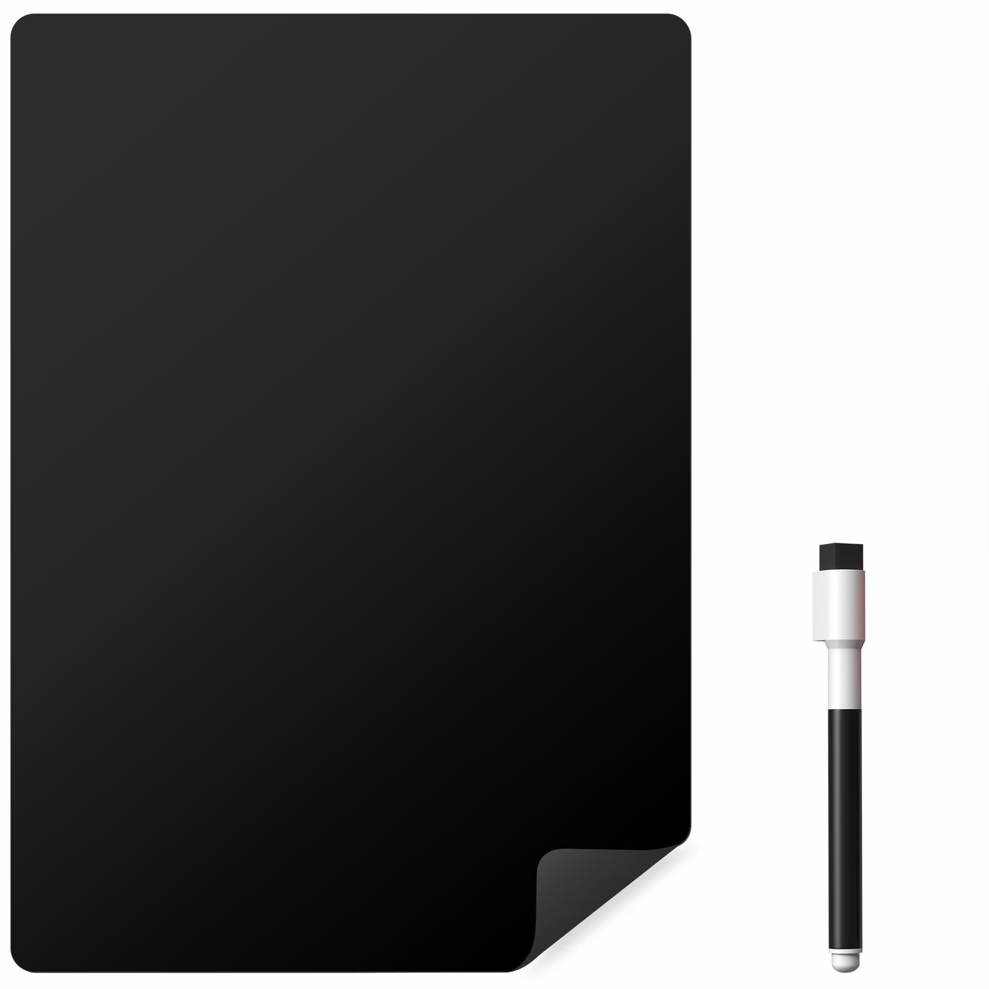 TMS A5 Magnetic Blackboard Sheet for Fridge with Chalk Marker (Small) | Mini Whiteboard or Chalkboard for Notes, Shopping Lists and Reminders | use as Memo Board, Weekly Meal Planner or Notice Board