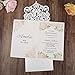 Doris Home Vertical Ivory Classic Style Wedding Invitations Cards Custom with Rhinestone & Laser Cut Flower (50)