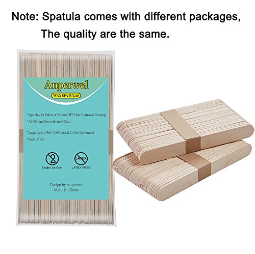 Auperwel Hard Wax Beans Waxing Spatulas Hard Wax Applicator for Hair Removal 100pcs