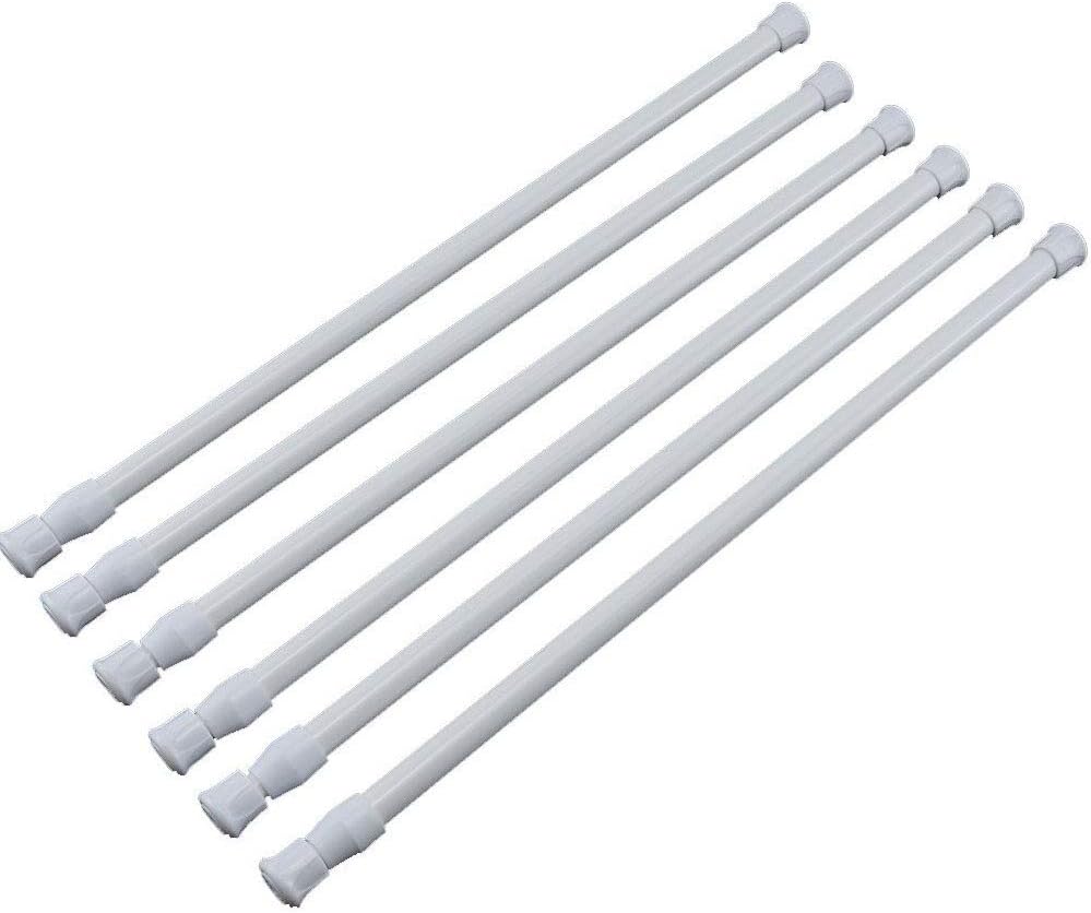 Amazon Com Minchi257 Tension Rods 28 To 48 Inches 6 Pack Tension Curtain Rod Spring Curtain Rods Window Rods Kitchen Window Bathroom White Thin Tension Rod Home Kitchen