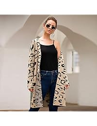 BTFBM - Chaqueta para mujer con estampado de leopardo irregular