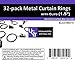 33-Pack 1.5 Inch Black Matte Metal Curtain Rings with Clips (1.5