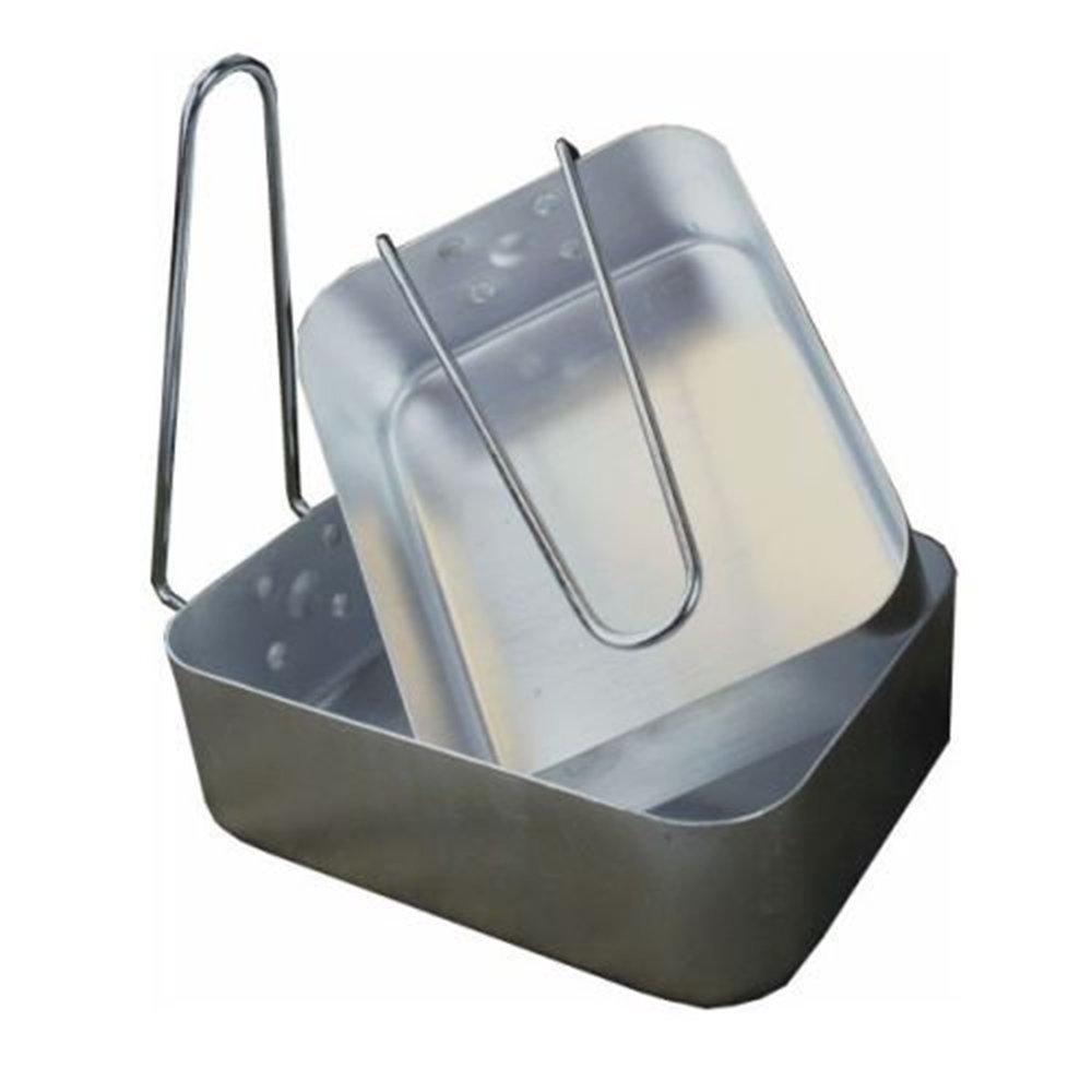 Sunnflair 2 X Aluminium Folding Cooking Set Camping Picnic Bbq Mess Tin Bowl Tray