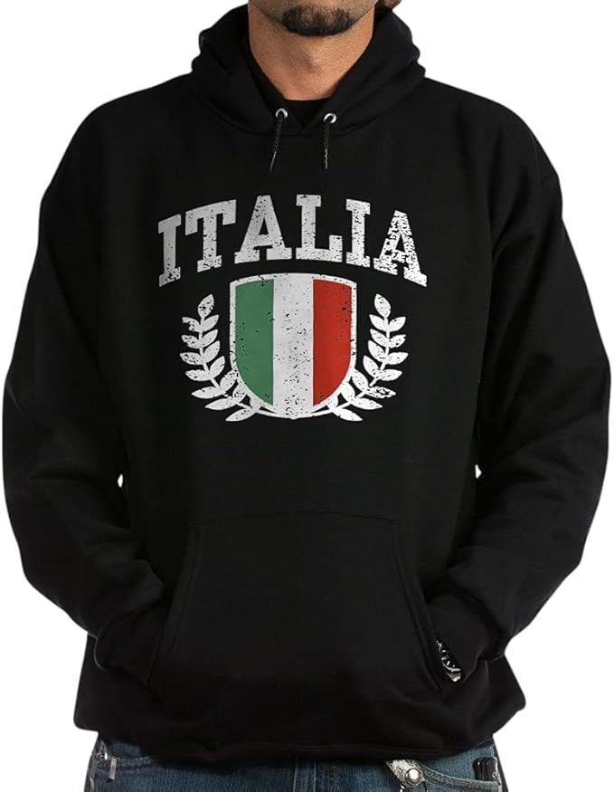 Italia Hoodie (dark) Men's Hooded Sweatshirt Black Amazon.co.uk Clothing
