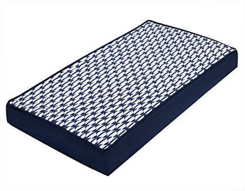 Bacati Aztec Kilim Quilted Top Cotton Percale with Polyester Batting Diaper Changing Pad Cover, Navy