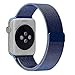 Apple Watch Band 38mm, Smooth Stainless Steel Strap Freely Fully Magnetic Closure Clasp Metal Strap Wrist Band Replacement Bracelet for IWatch Band Series 3 Series 2 Series 1(Blue)