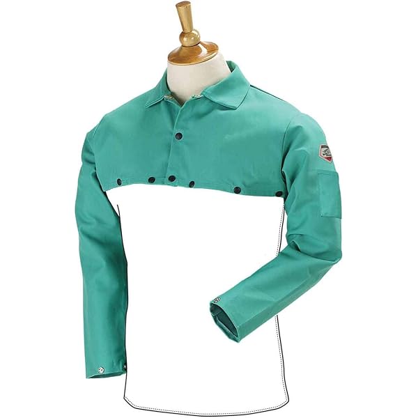 Black Stallion F9-21CS FR Cotton Welding Cape Sleeves, 9 oz, Green