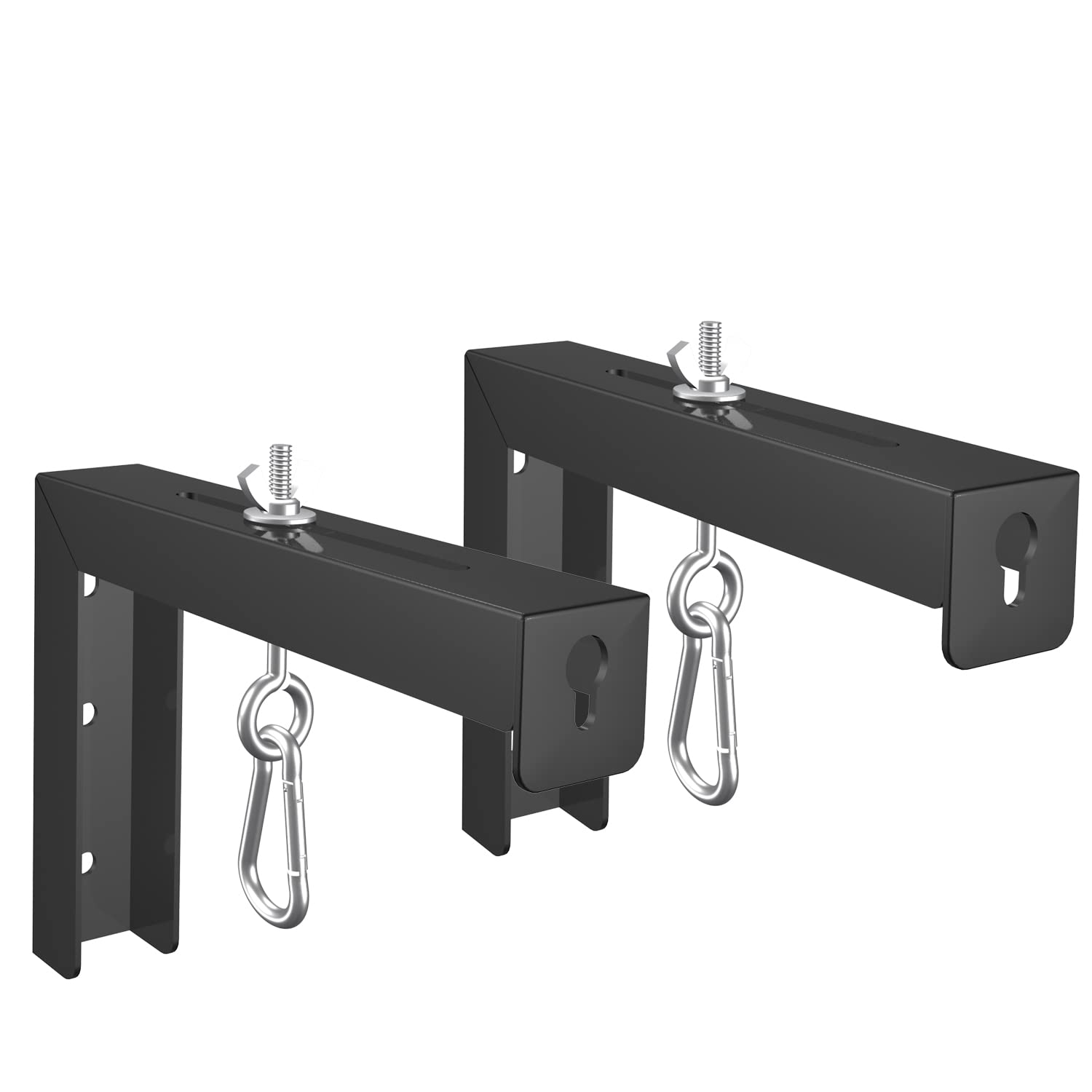 Universal Wall Mounted Projector Screen, 1 Pair Screen Stand, Hanging Mount L-Brackets, Adjustable Hook Kit, Holds 66 lbs, Black