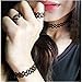 Doinshop New Stretch Gothic Pendant Tattoo Henna Choker Hippy Necklace Elastic 80s 90s (black)