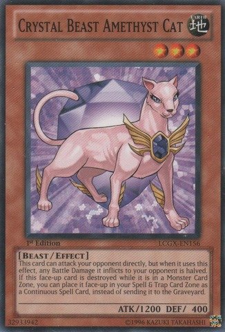 Yu-Gi-Oh! - Crystal Beast Amethyst Cat (LCGX-EN156) - Legendary Collection 2 - 1st Edition - Common