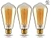 TORCHSTAR LED ST19 Vintage Filament Light Bulb, ST64 S21 Antique Edison Bulb, 4W (40W Equivalent), 2200K Soft White, 400Lm, E26 Medium Base, UL-Listed, Pack of 3