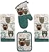 Kay Dee Spice Road Retro Owl Set - 2 Towels, Oven Mitt, Potholder