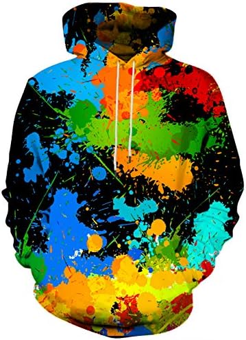 Hgvoetty Unisex Realistic 3D Printed Hoodies for Men Women Cool Graphic Hooded Sweatshirt with Pockets for Men Women