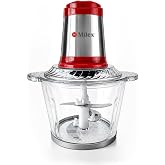 Milex Insta Chop 3L Electric Food Chopper Stainless Steel, Red | Stainless Steel food chopper with S-shaped blade for vegetables, garlic, onions, meat, herbs, and everyday meal preparation.